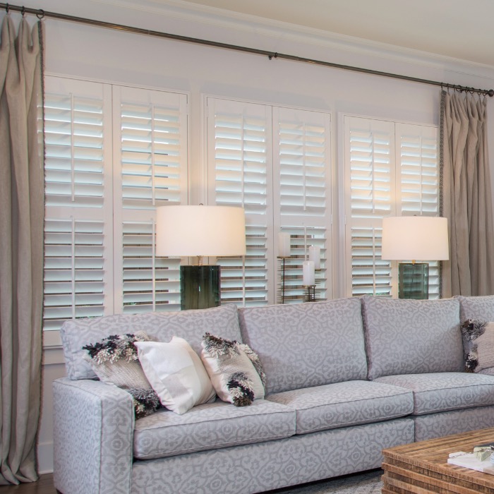 White Plantation Shutters in Living Room