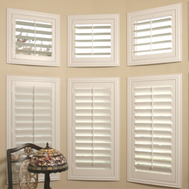 Sunburst shutters on a New York bay window