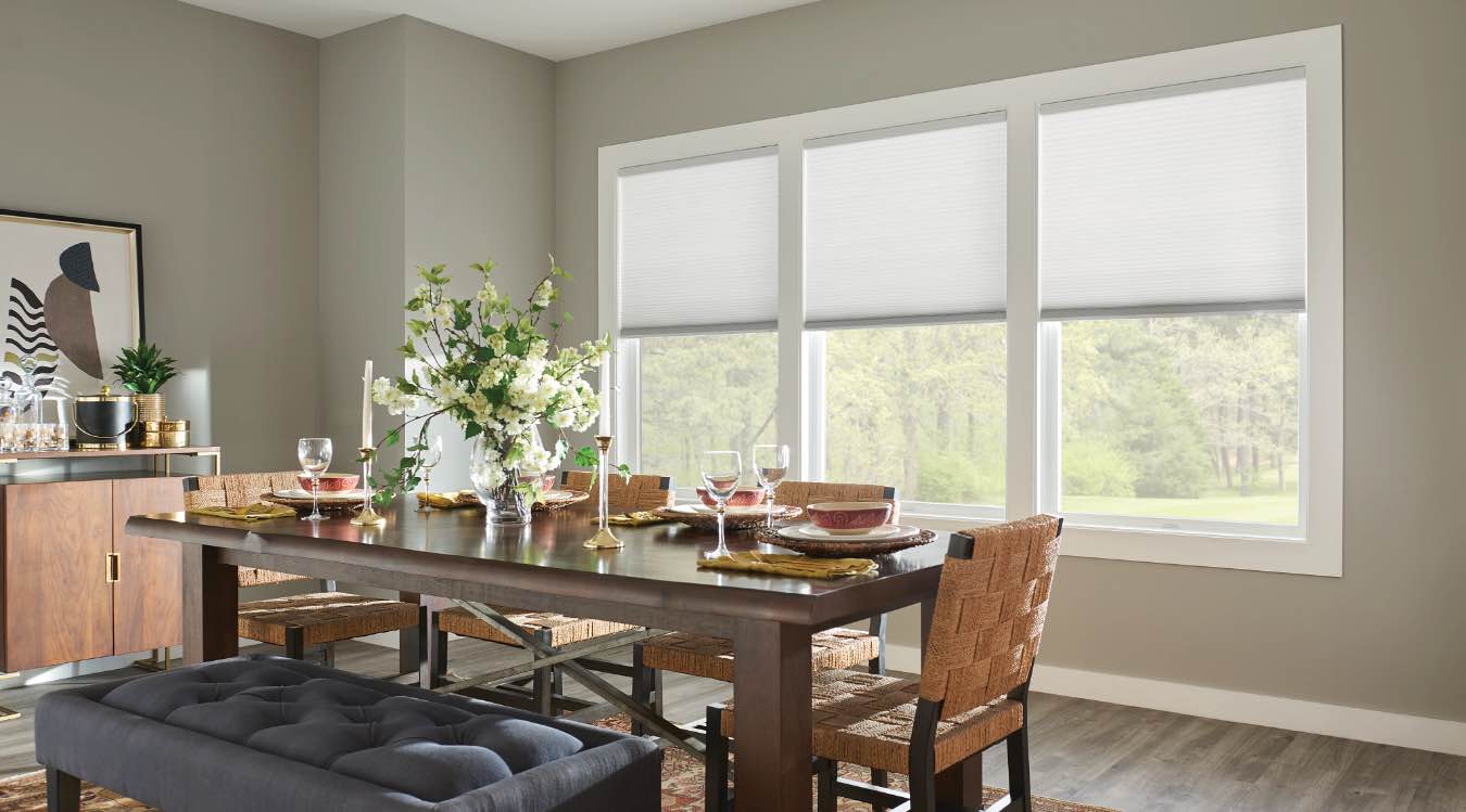 Cell shades in New York kitchen