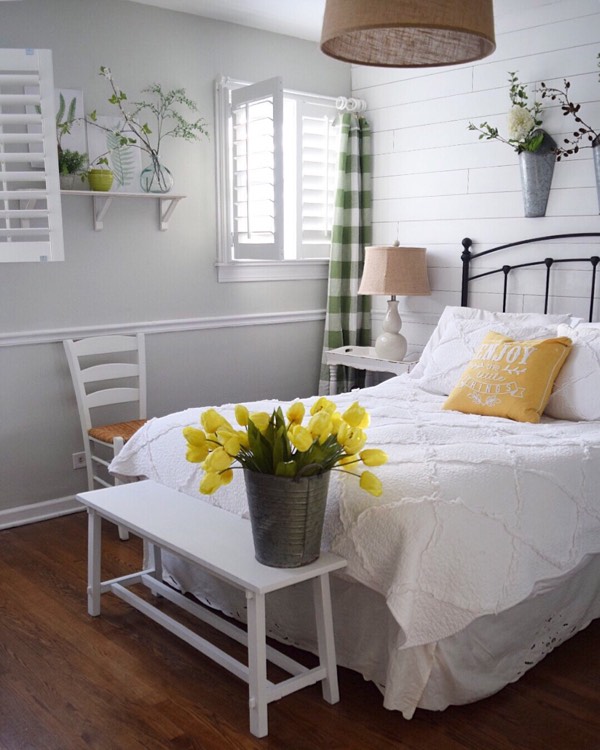 New York cottage bedroom shutters