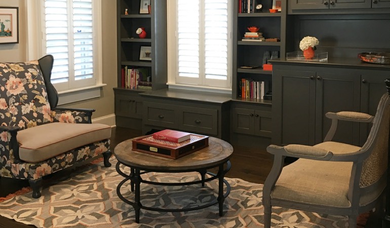 Give your living area a whole new look and feel by just moving around your furniture. Sitting area with a desk and chair