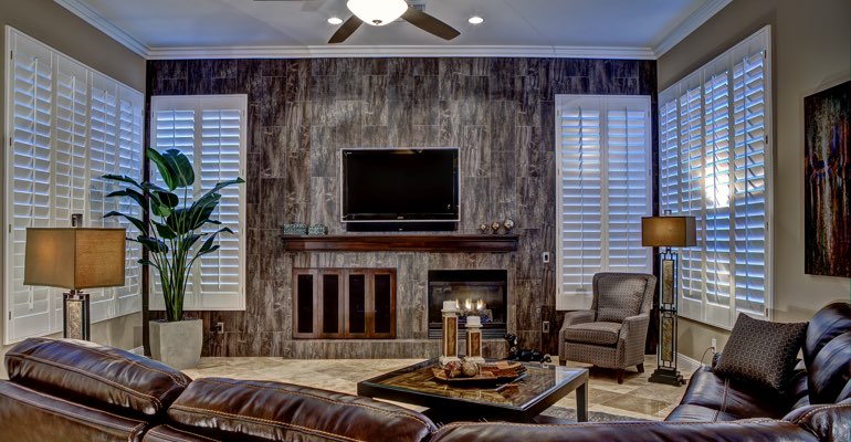 New York living room with shutters