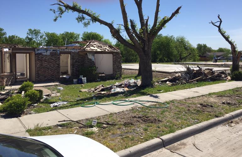 A home in Texas that was destroyed by a tornado A home in Texas that was destroyed by a tornado